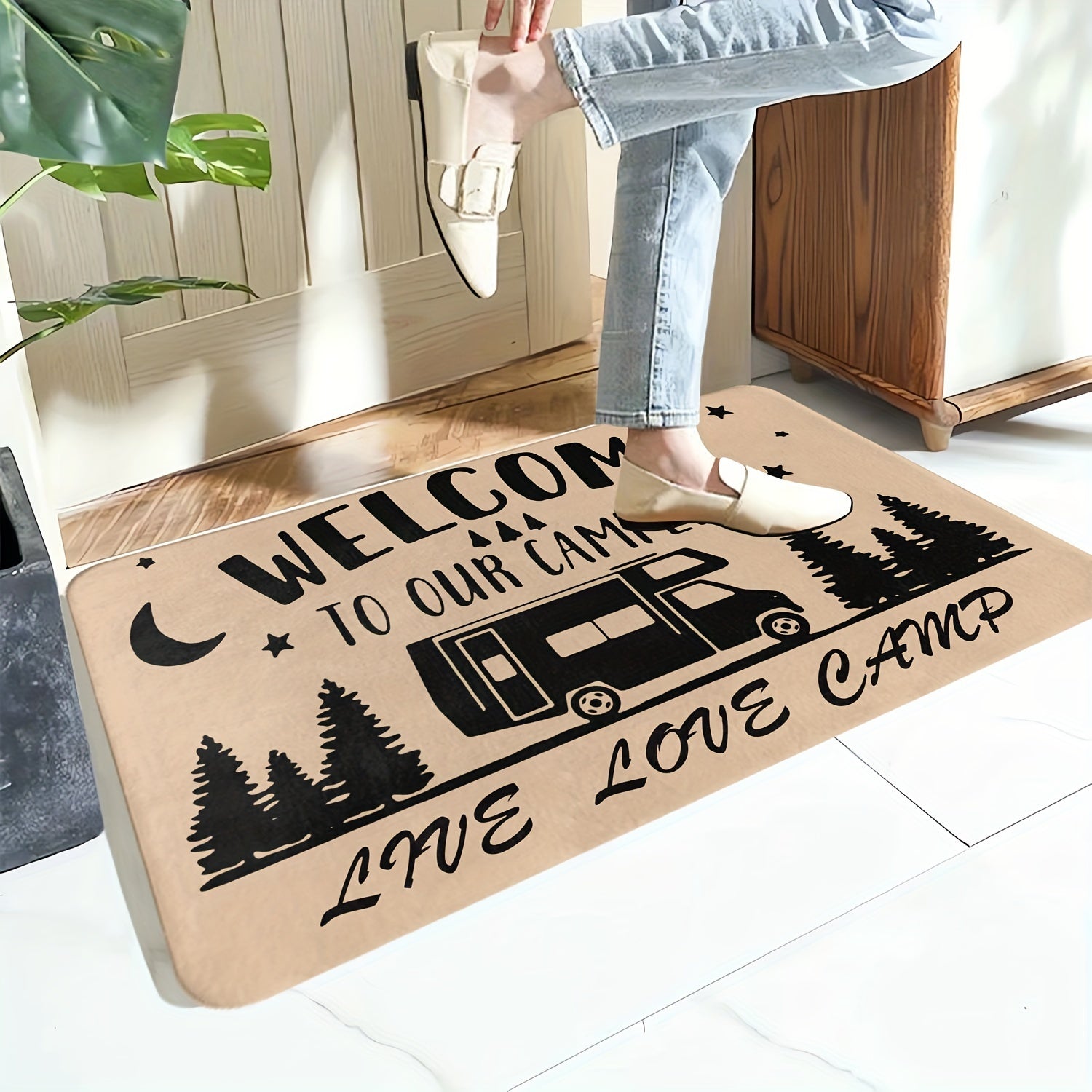 Non-Slip RV Floor Mat 50x80cm Letter Pattern
