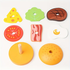 Wooden Hamburger Sandwich Toy