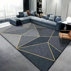 Geometric Pattern Indoor Mat Crystal Velvet Area Rug Non-slip Washable Large Rug