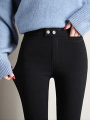Skinny Stretchy High Waist Leggings Solid Color