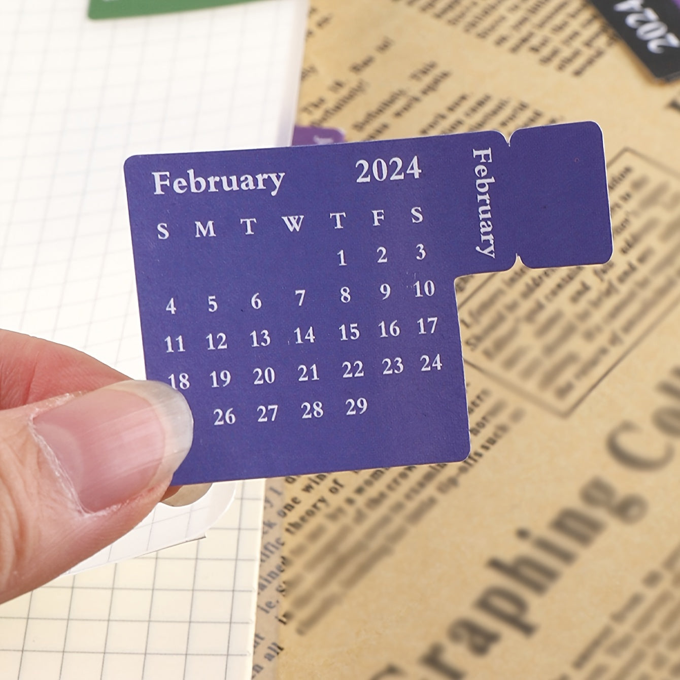 2pcs Annual Planner Sticker English Schedule Self-adhesive Notepad