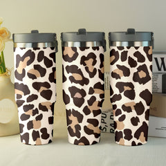30oz Leopard Print Stainless Steel Travel Mug Insulated Hot/Cold