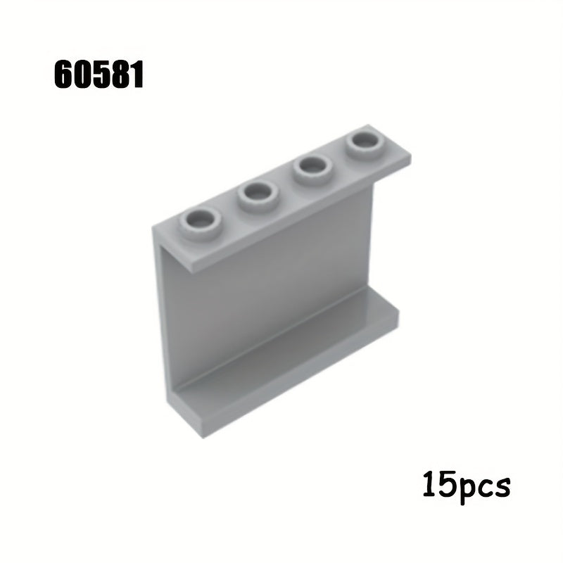 15pcs Small Particle Building Blocks MOC Parts 1x4x3 Wall Panels Glass
