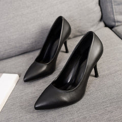 Women's Formal Stiletto Heel Point Toe Slip On Shoes