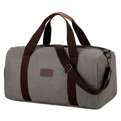 Solid Canvas Travel Bag Telescoping Handle Duffel Bag