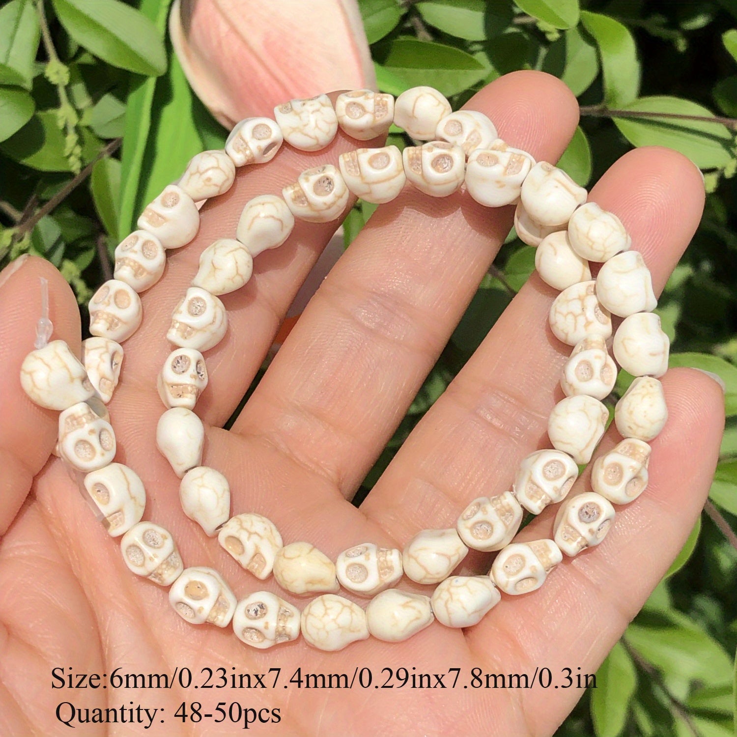 Skull Shape Howlite Turquoise Stone Loose Beads for DIY Jewelry Making