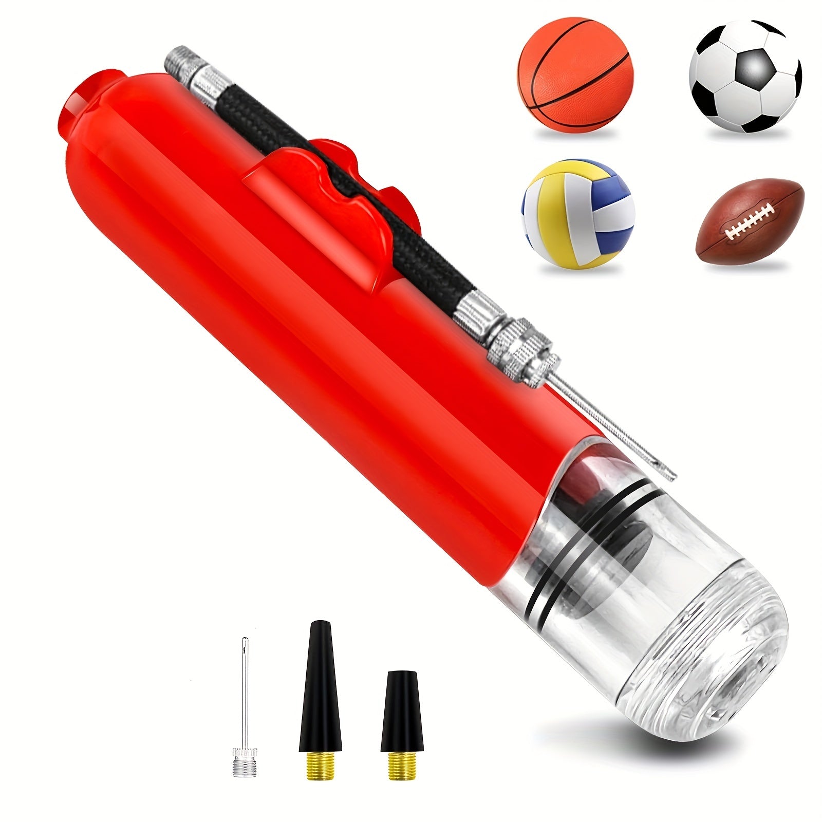 Sports Ball Pump Kit with Needles and Nozzles for Basketball Soccer Footballs