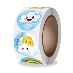 500 Inspirational Cartoon Weather Expression Stickers Roll