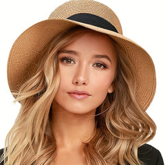 Wide Brim Floppy Sun Hat UV Protection Straw Hats For Summer