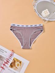 3 Pack Ribbed Panties Set Women's Briefs Set