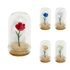 Little Prince Rose Dollhouse Rose in Glass Dome Dreamy Red Rose Ornament
