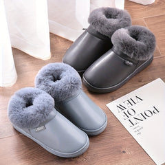 Women's Waterproof Plush Lined Slippers Warm Winter Home Shoes