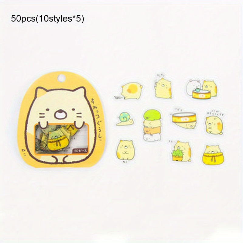 50pcs Plush Rabbit Stickers Cute Cartoon Water Cup Notebook DIY Decorative Stick