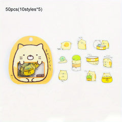 50pcs Plush Rabbit Stickers Cute Cartoon Water Cup Notebook DIY Decorative Stick