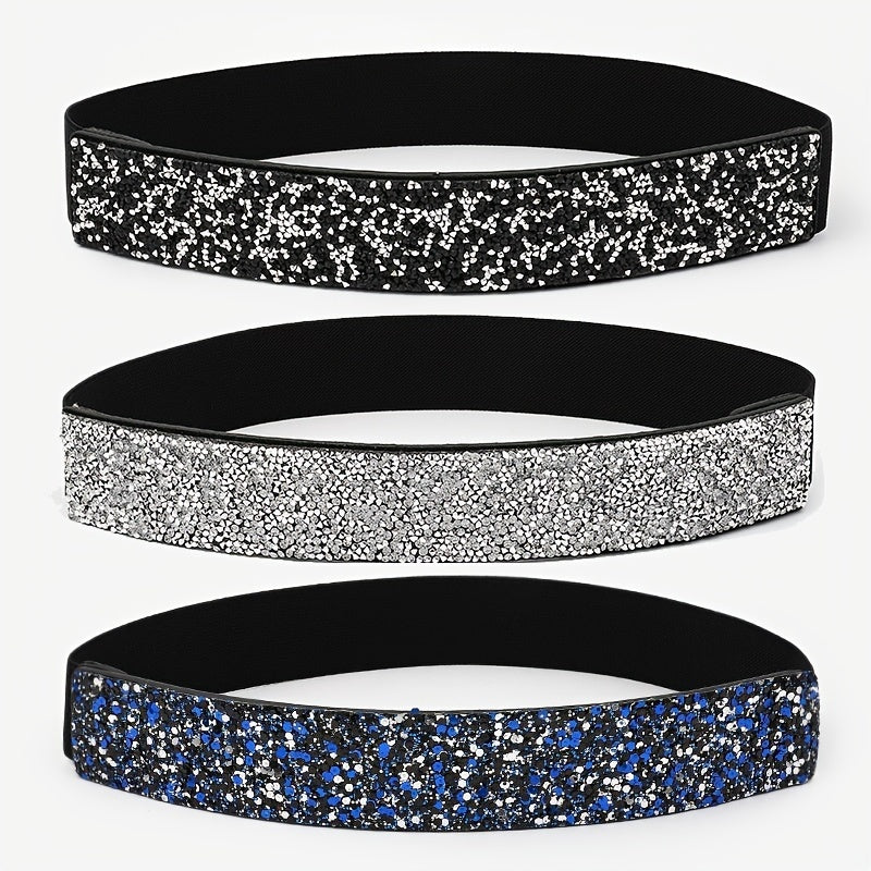 Rhinestone Elastic Waist Belt Women's Crystal Girdle Night Out