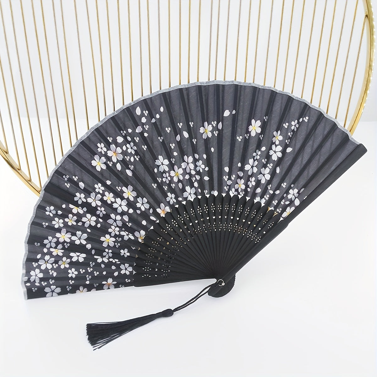 Vintage Flower Folding Fan Dance Performance Fan
