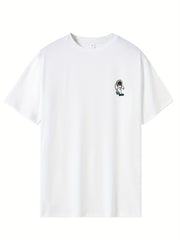 Men's Printed Leisure Sports T-shirt Casual Stretch Round Neck Tee Shirt