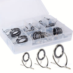 75pcs Stainless Steel Frame Ceramic Ring Fishing Rod Tip Repair Kit