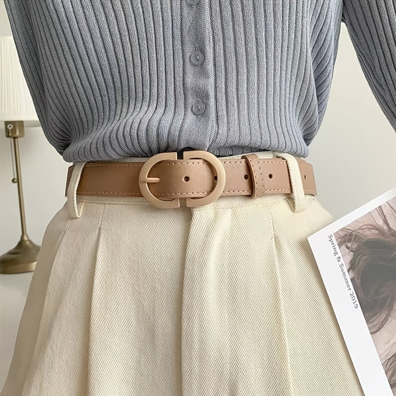 Women's Pu Leather Waist Belt with Buckle