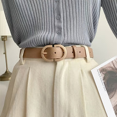 Women's Pu Leather Waist Belt with Buckle