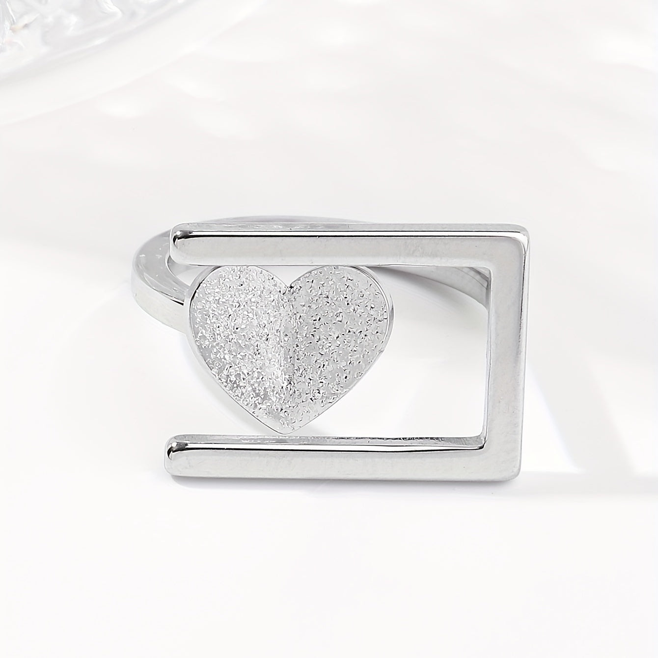 Heart Shaped Peach Steel Ring for Women