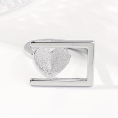 Heart Shaped Peach Steel Ring for Women