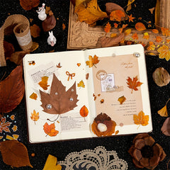 3pcs Hot Stamping Leaf Stickers 8 3 3In 21 8 5In PET Material