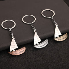 Ocean Sailboat Keychain Pendant Decoration For Car Backpack Wallet