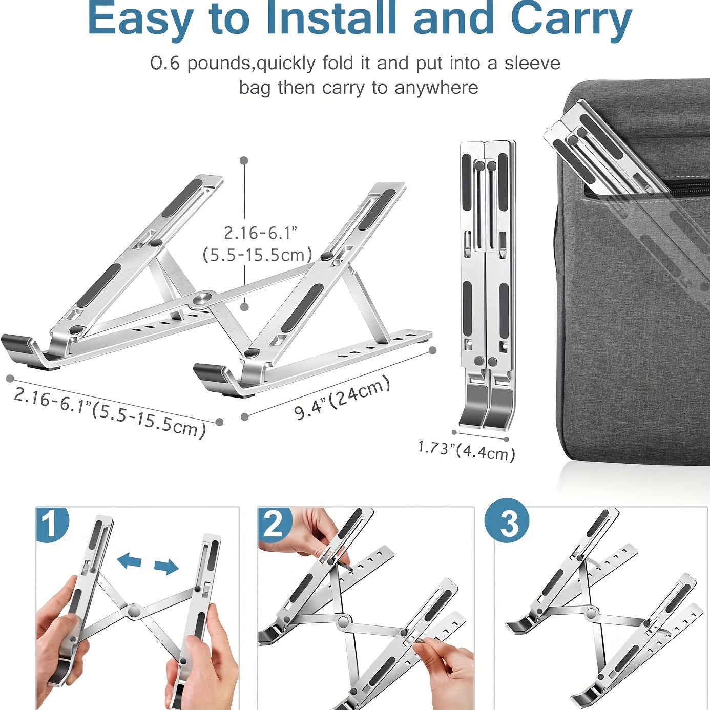 Adjustable Aluminum Laptop Stand Tablet Stand Foldable Portable Desktop Stand