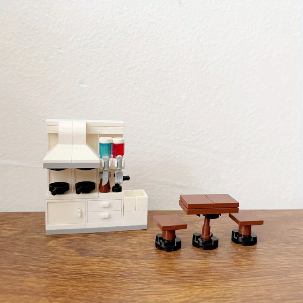 House Furniture Building Blocks Toys Set Living Room Kitchen TV Bed