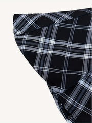 Plaid Print Mini Skirts Casual Ruched Comfy Daily Skirts