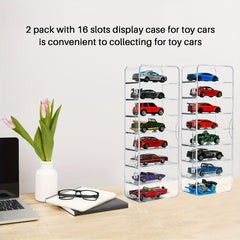 Hot Wheels Acrylic Display Case 8 Slots 2 Pack