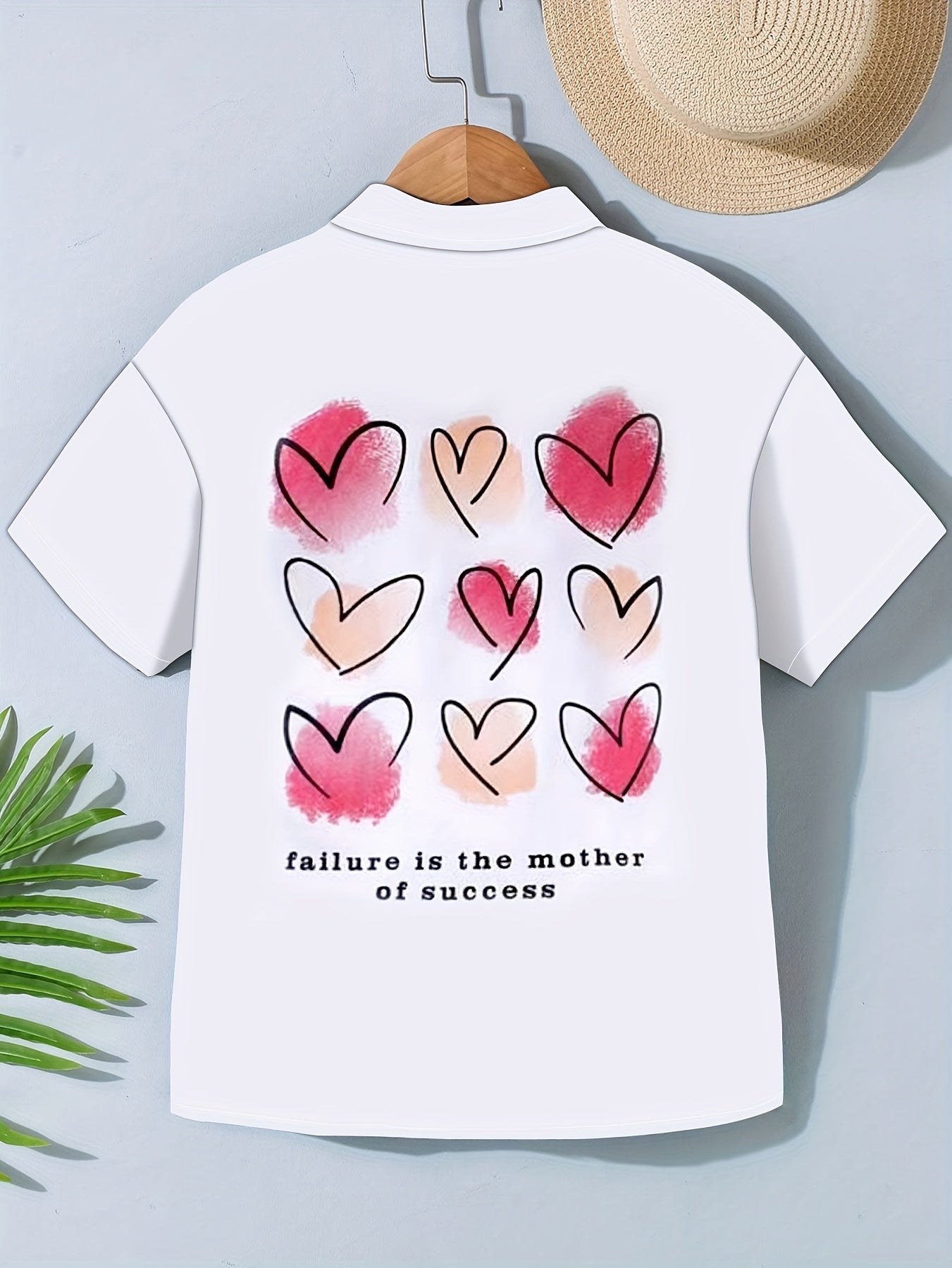 Girls Heart Graphic Short Sleeve Shirt for Summer
