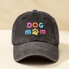 Unisex Sunshade Bucket Hat w/ DOG MOM Embroidery, Double Sided Sun Hat
