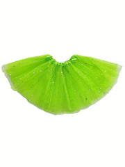 Girls Sequin Stars Tutu Skirt For Birthday Ballet Dance Princess Costume