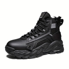 Men's Chunky Lace up Boots Rugged Style Walking Shoes