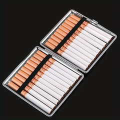 Leather Cigarette Case Metal Box Portable For 20 Cigarettes