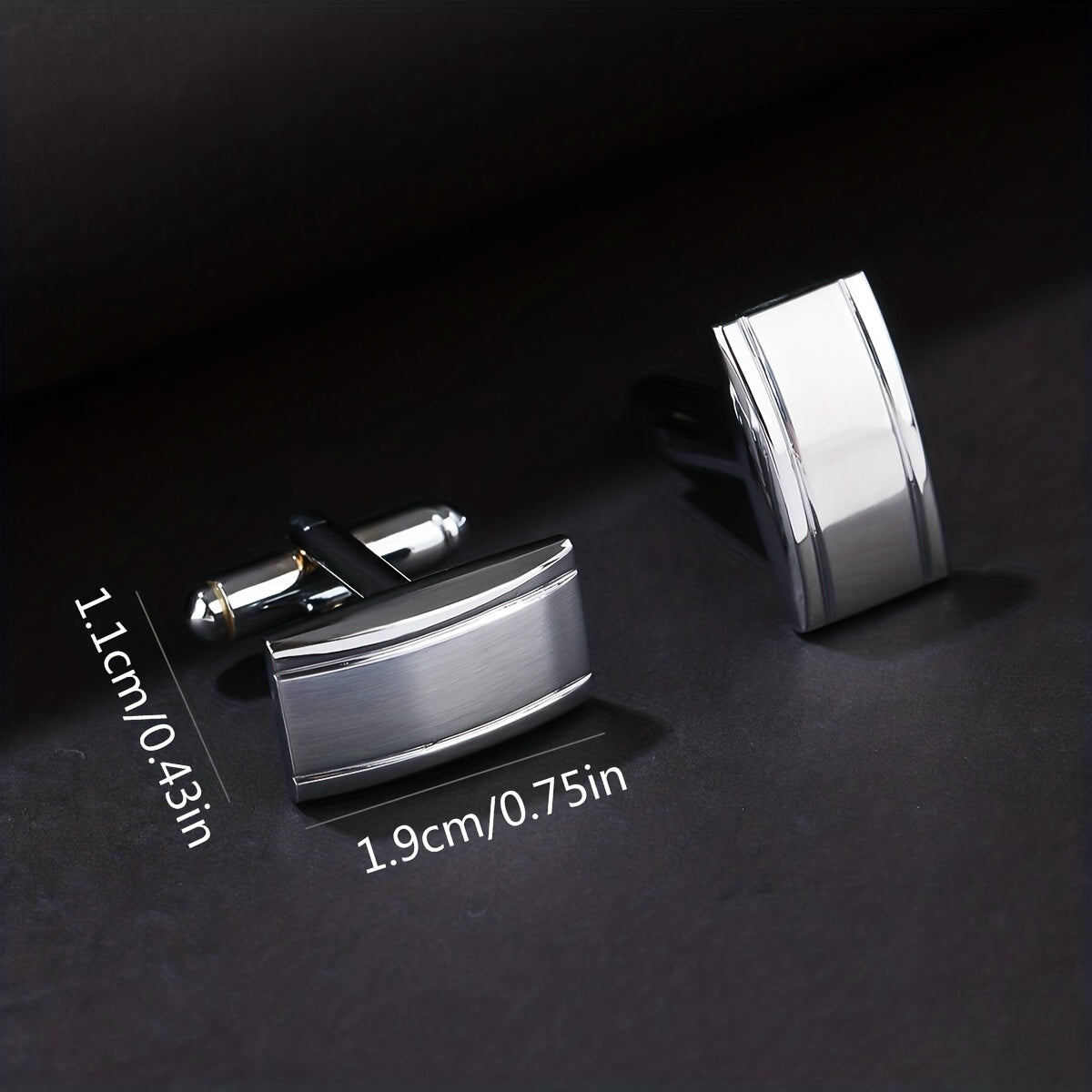Men's Steel Curved Line French Cufflinks Shirt Suit Cufflinks