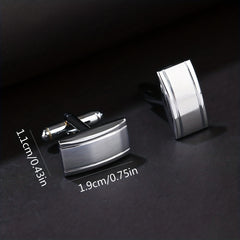 Men's Steel Curved Line French Cufflinks Shirt Suit Cufflinks