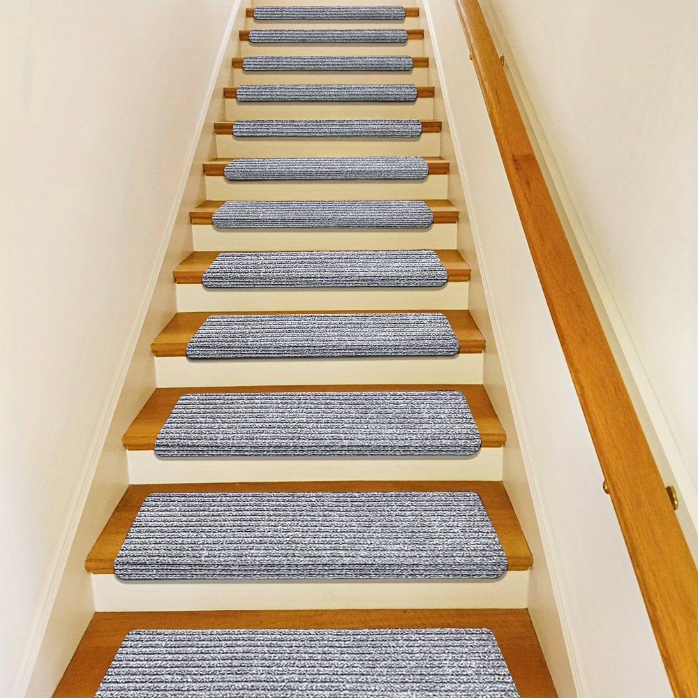 10pcs Bullnose Carpet Stair Treads Set Non Slip Washable Soft Skid Resistant