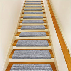 10pcs Bullnose Carpet Stair Treads Set Non Slip Washable Soft Skid Resistant