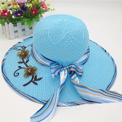 Breathable Sun Hat Ribbon Bowknot Decor Bucket Hat Women