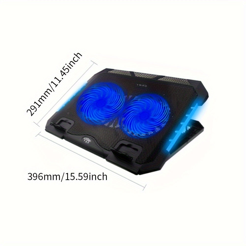 TISHRIC S900 Laptop Cooler Chill Mat with 2 Quiet Fans USB Powered 33cm