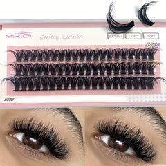 60 Pcs DD Curling Lashes 12 14 16mm Cluster Lashes Natural False Eyelashes