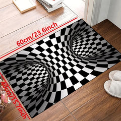 3D Illusion Door Floor Mat Geometric Optical Doormat Non slip Halloween Carpet