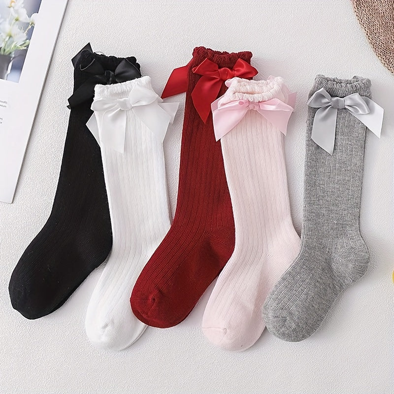 2pairs Baby Girls Kids Bowknot Princess Socks Spring Autumn Children's Socks