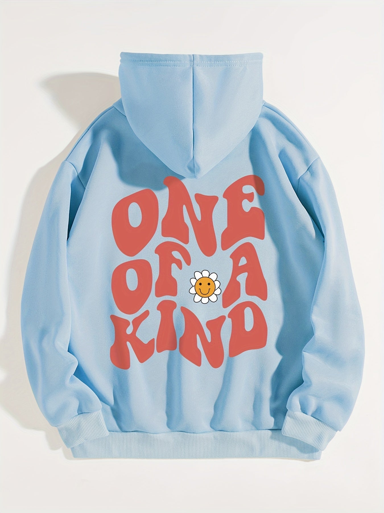 Letter Graphic Drawstring Hoodie Casual Sweatshirt