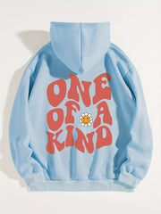 Letter Graphic Drawstring Hoodie Casual Sweatshirt