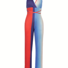 Sexy Backless Long Jumpsuit Sleeveless Wide Leg