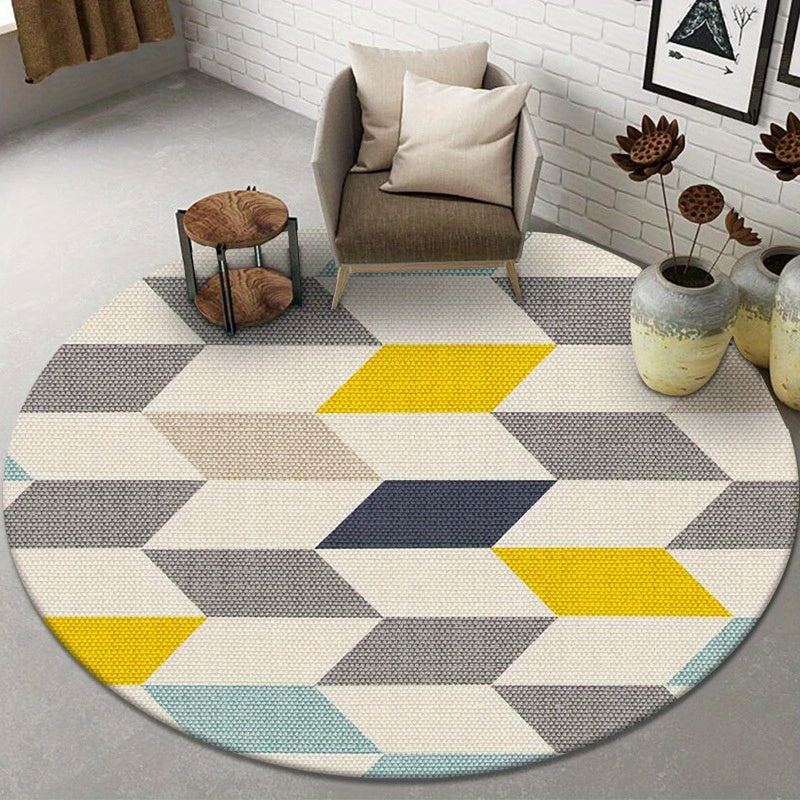 Abstract Round Living Room Carpet - Tea Table Mat